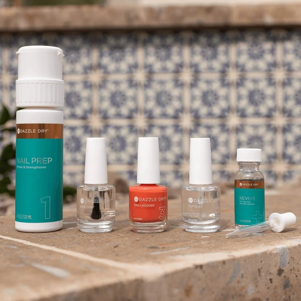 Dazzle Dry 4-step nail system bottles